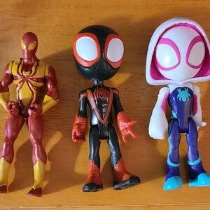 Marvel Action Figure Trio - Red, Black, and Purple